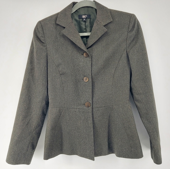 Philippe Adec Wool Khaki Blazer - Picture 1 of 5